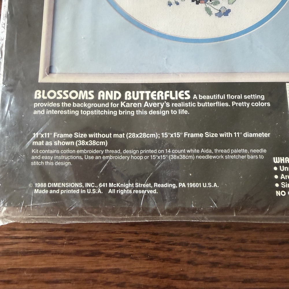 Dimensions Blossoms and Butterflies Needlepoint COMPLETE Kit - Picture 4 of 6